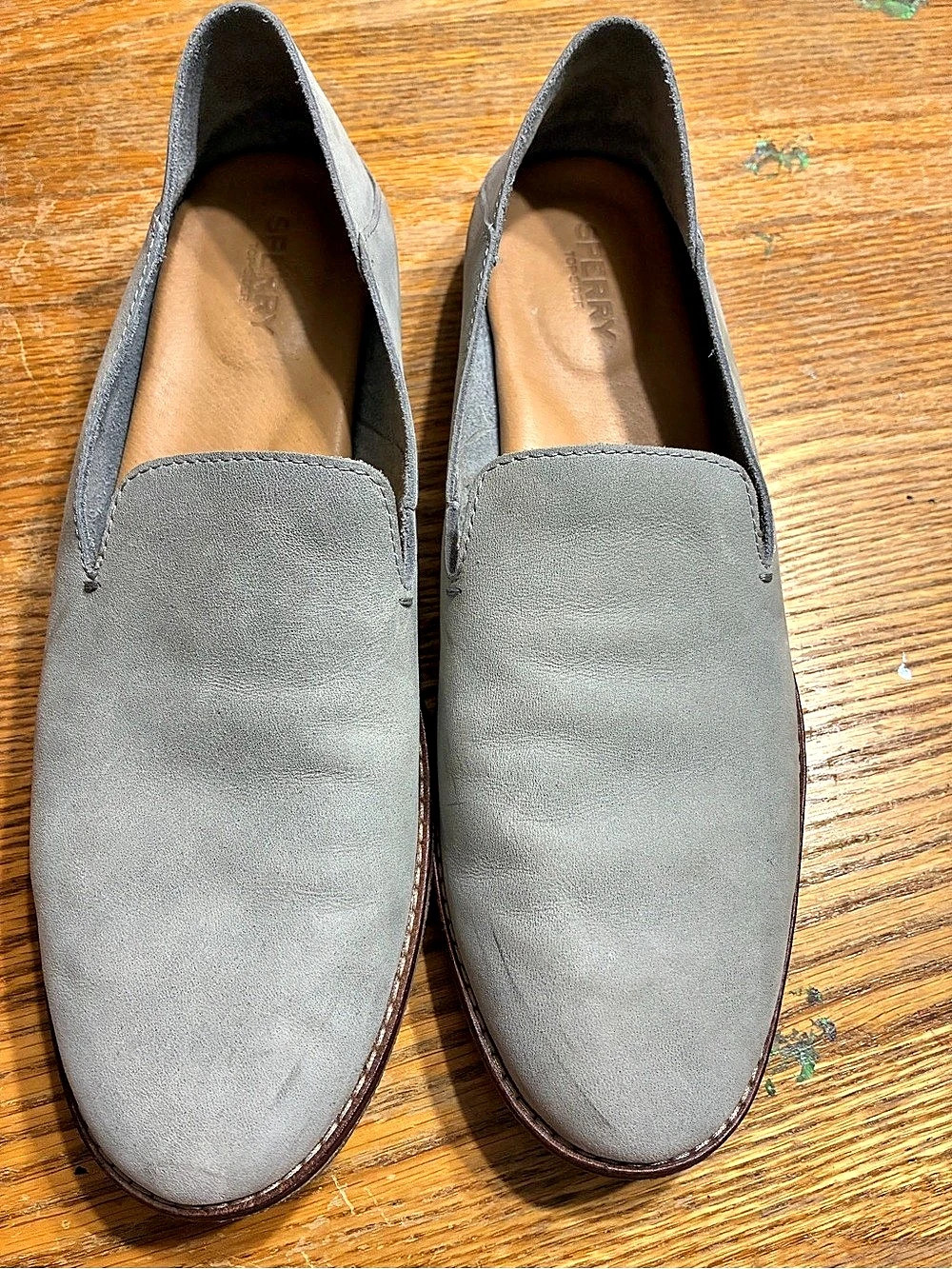 Sperry Gold Cup Authentic Original Suede Loafers Gray US 11M